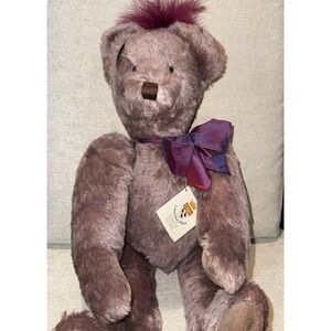 Gund NWT Rare (184/750) Canterbury Bear 1992 Signed Blackburn Lilac Plush  24"
